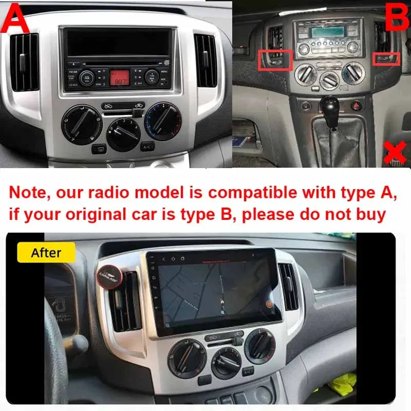 for Nissan NV200 2010-2018 Car Accessory Double Din 9 Inch Radio Plastic Fascia Panel Frame Dashboard Mount Kit