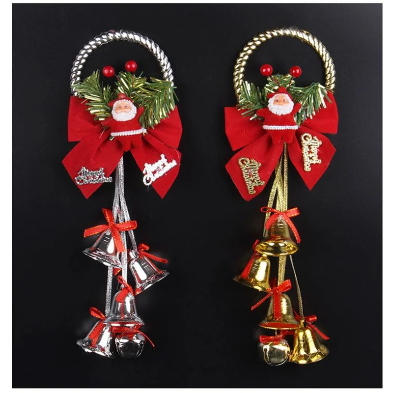 1PC Christmas Decoration Wind Chimes Manufacturer Artificial Green Plants New Year Christmas Wreath Wind Home Chimes Decorations