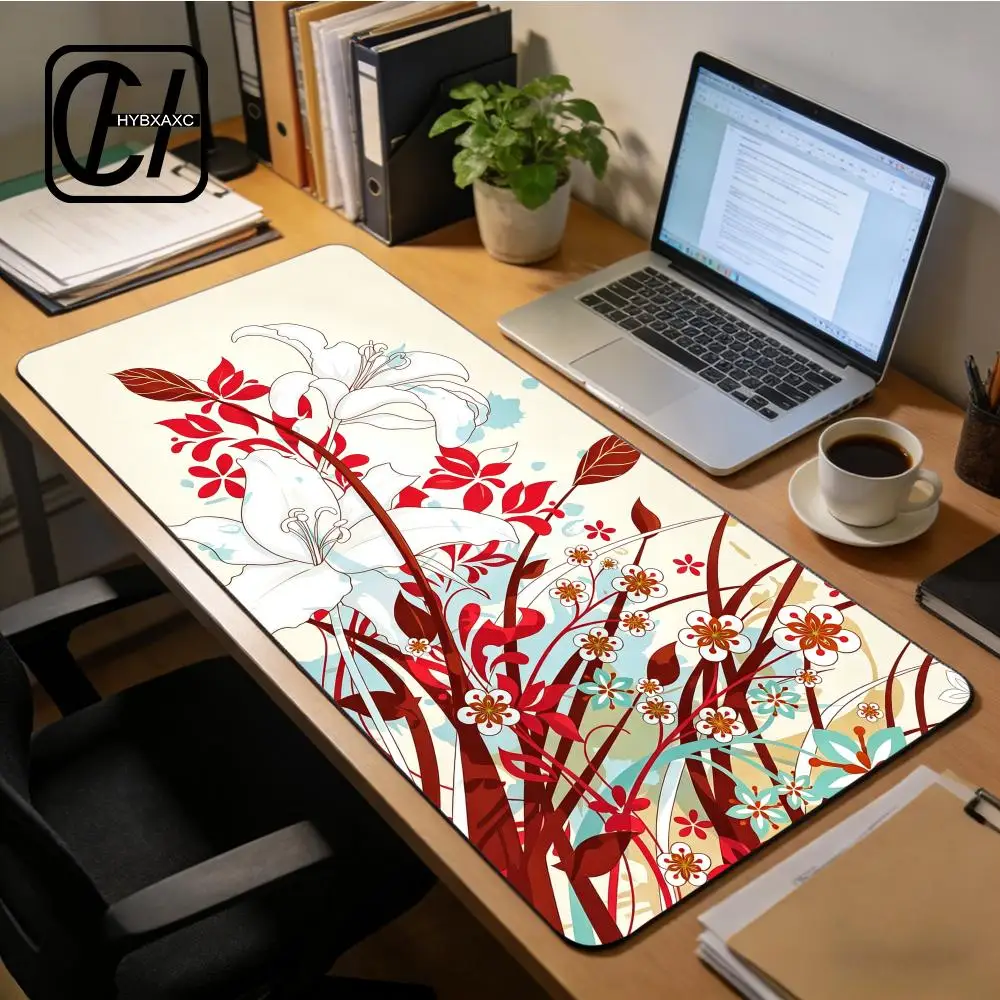 

Mouse Pad Plants And Flowers large keyboard mouse desk pad non-slip rubber gaming mouse pad laptop mouse carpet HYBXXC