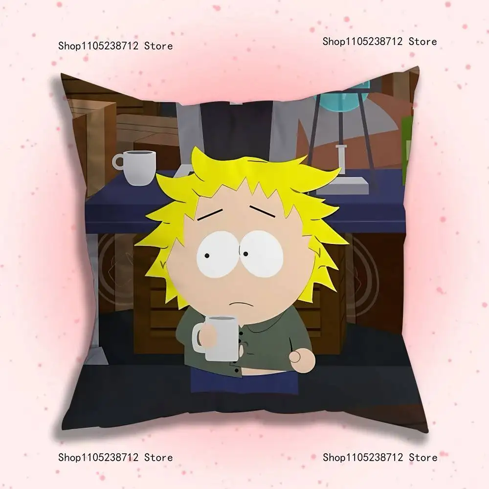 재미있는 만화 S-South-S-P-Park 베개 커버 귀여운 만화 애니메이션 주변기기 침실 소파 장식 쿠션 커버 부드러운 쿠션 커버