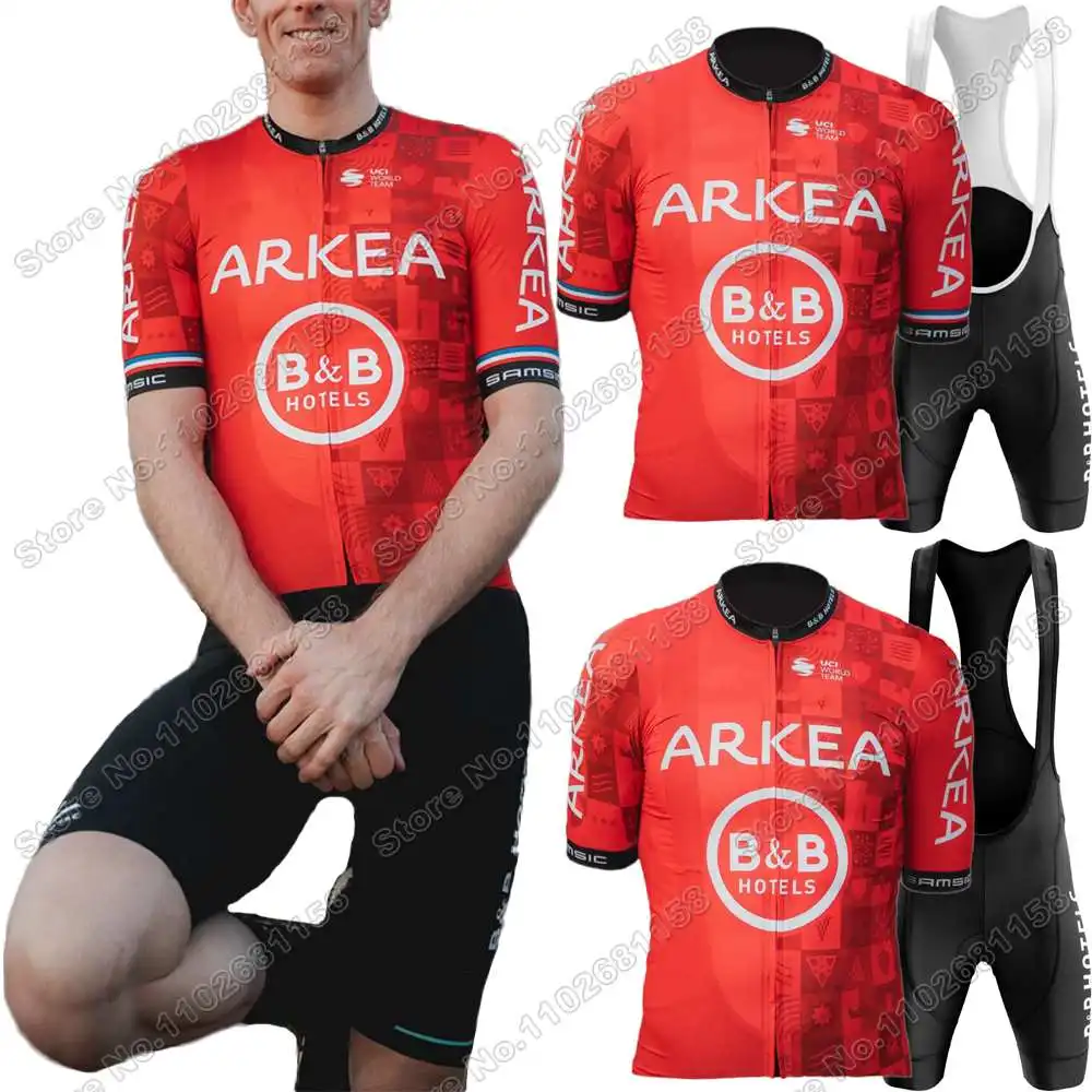 New 2024 ARKEA Samsic B&B HOTELS Cycling Jersey Excalibur Set France Champion Cycling Clothing Men Road Bike Suit Bicycle Pants