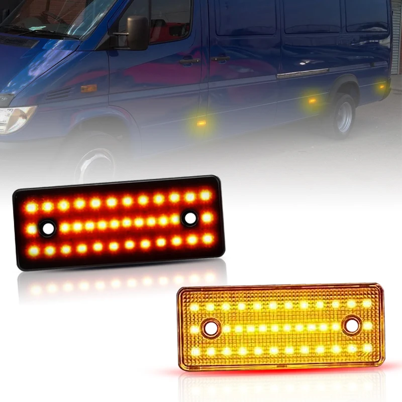 2Pcs For Benz Sprinter 1995-2006 VW LT 1996-2006 Dodge Sprinter 2500/3500 2001-2006 LED Side Marker Lamp Amber Light