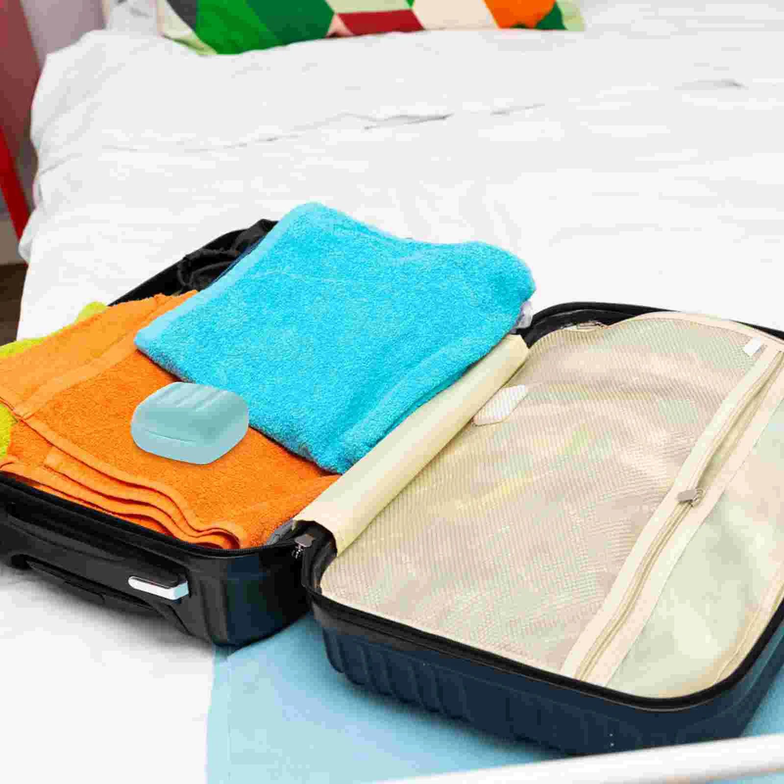 Caja de jabón de 4 piezas para viaje, soporte portátil sellado para el hogar, jabonera de baño, contenedor para acampar, gimnasio, tamaño pequeño