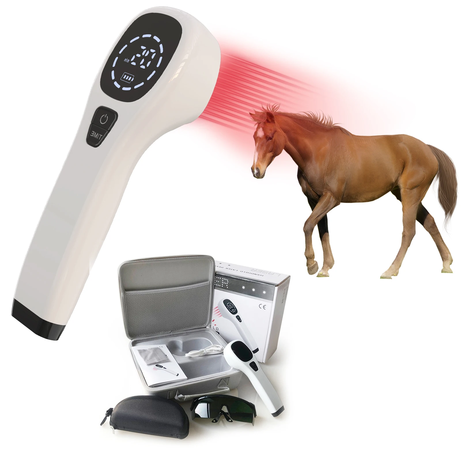 Portable Red Light Therapy for Horses Cold Laser Therapy Device for Pets Therapy Vet Device for Pain Relief Skin & Wound Care