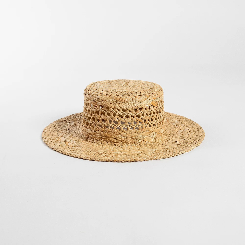 

100% Natural Raffia straw boater hat hand made straw hat fashion hat for women