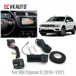 VKAUTO Canbus Dynamic Trajectory Camera For VW Tiguan II 2016 to 2023 Parking backup Camera Work With MIB2 STD Unit