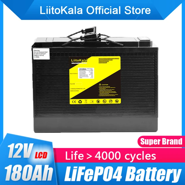LiitoKala 12V 12.8V 100Ah 120Ah 150Ah 180Ah 200Ah 280Ah 300Ah LiFePO4 Battery For RV Campers Golf Cart Off-Road Off-grid