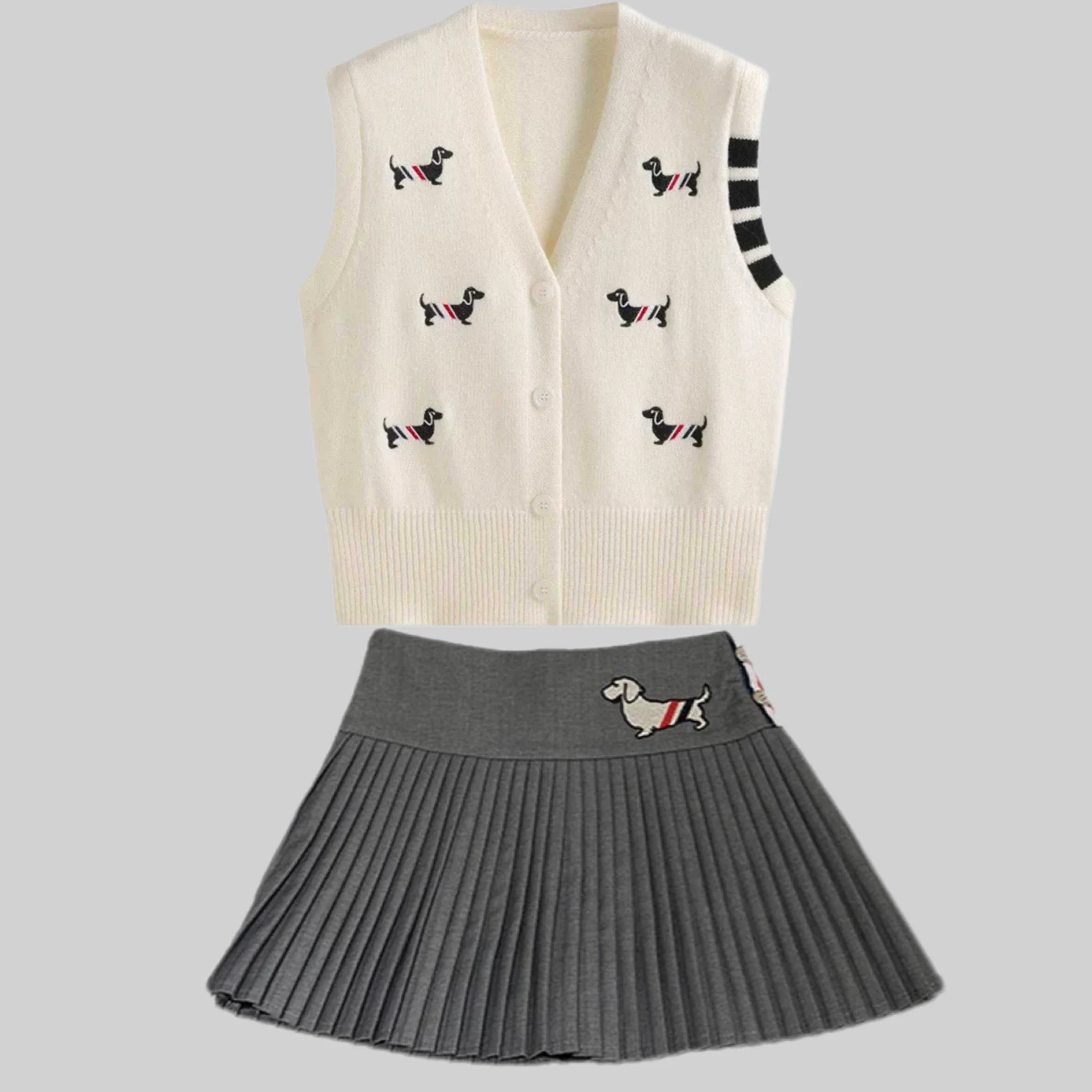 Autumn Winter Golf Wear Women 2024 Korean Authentic Golf Suits Luxury Embroidery Golf Vest+ Mini Skirt Women Golf Clothes