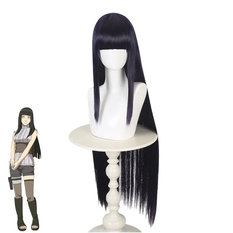 Costume de Cosplay Anime Hyuga Hinata, hauts à manches courtes à rayures, T-shirt et Short, perruque pour femme adulte, Costume de carnaval d'halloween Sexy 5ftu ^ 5f