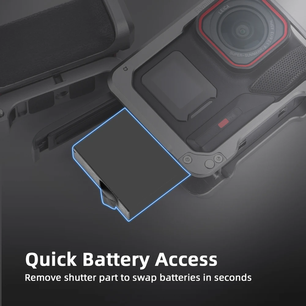 Flymile Ace Pro 2 Handgriff-Set Metallkäfig für Insta360 Ace Pro 2 Straßenfotografie-Griff Erweiterungsadapter Video-Zubehör