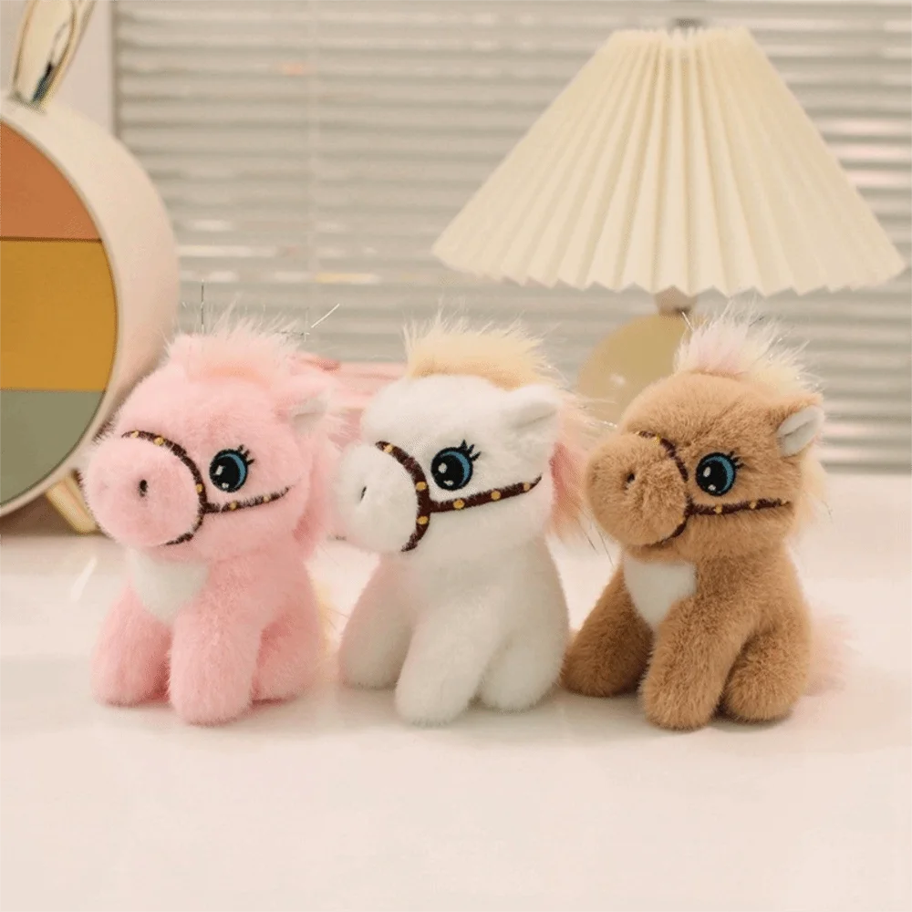 بلون أفخم الحصان المفاتيح التميمة لينة أفخم الحصان دمية قلادة الكرتون رقيق محشوة الحيوان كيرينغ سنة الحصان #2