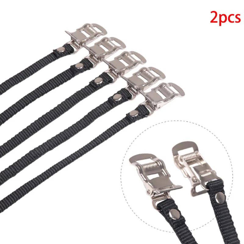 1Pair Non-stretch PP Binding Band with Non-slip Buckle Cycle Pedal Non Slip Strap Bike Spinning Cycling Shoe Toe Casing Tie Rope