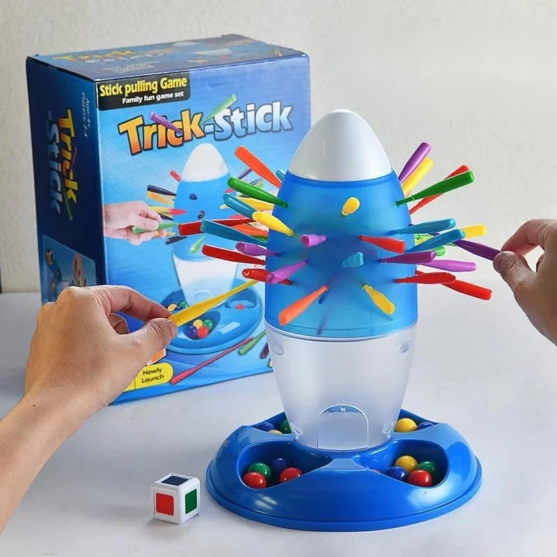 Large Rocket Pull Out Stick Game Balance Toy With Bead Drop Mechanic Multiplayer Party Game For Kids Family Holiday Gift