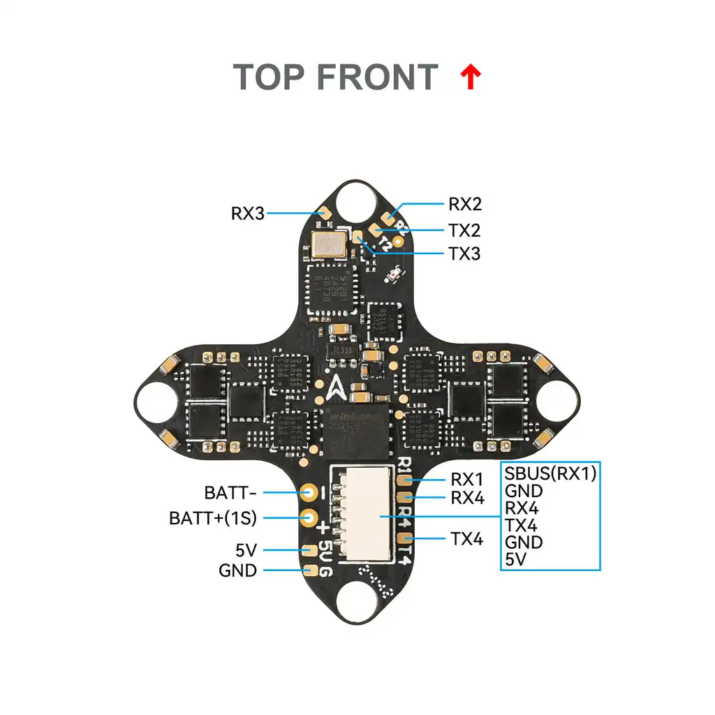 BETAFPV Matrix 1S 3IN1 HD Bürstenloser Flight Controller STM32G473CEU6 mit 12A ESC ELRS 2,4G Empfänger für 1S HD Bwhoops – Detail 3
