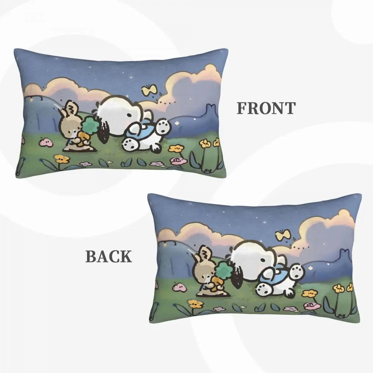 Pochacco Pillowcase Bedding For Kid Adult Reversible Double-Sided Boy Girls Extra Soft Bedding Throw Pillow Covers Cushion Cases