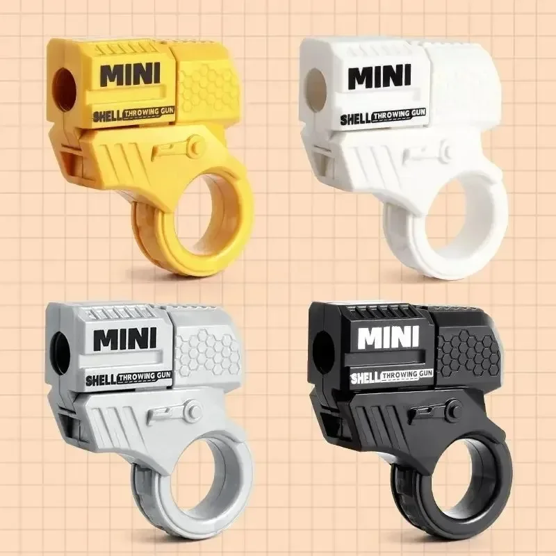 Toy Mini Shell Ejecting Toy Gun Anti Stress Hand Spinner Ring Pistol Birthday Gift Game Gold Finger Stress Relief