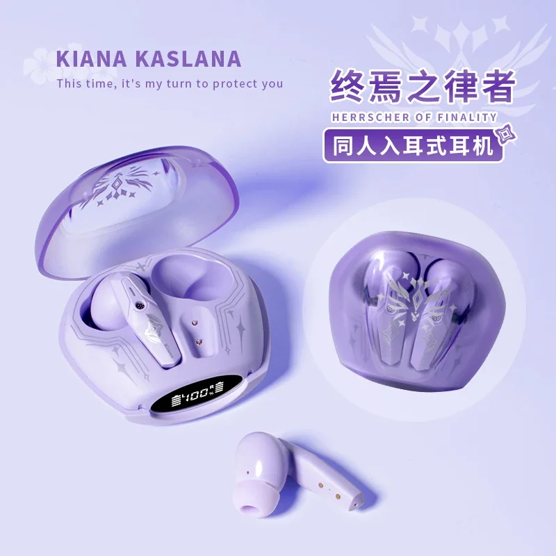 Kiana Kaslana Honkai Impact 3 Bluetooth 5.3 earphones TWS Anime Game Portable In-Ear earphones HIFI Long Battery Sound earbuds