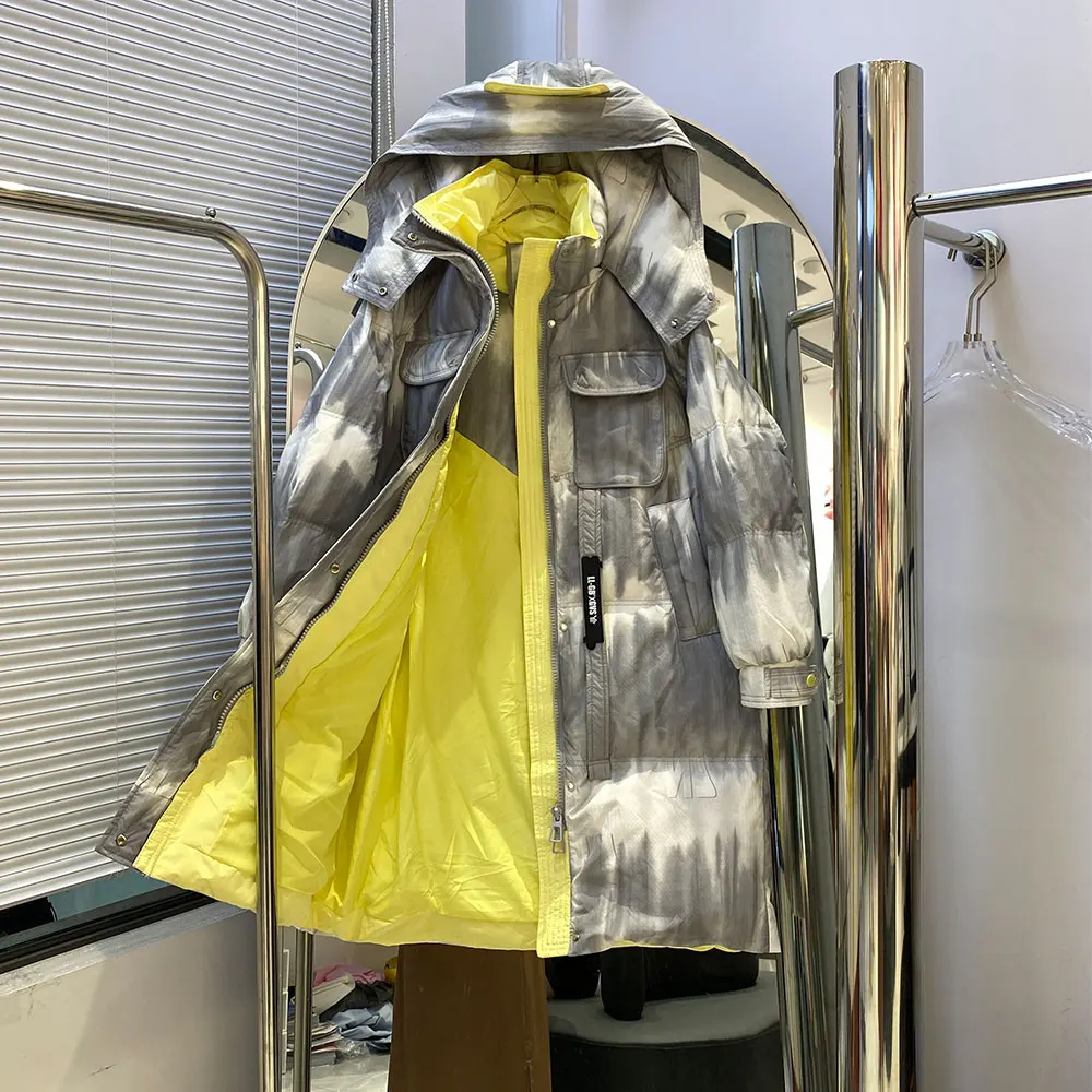 Gradient Winter Clothing Women 90% Duck Down Coat Fashion Long Puffer Jacket for Female Thick Warm Parkas Lady Outerwear 2025