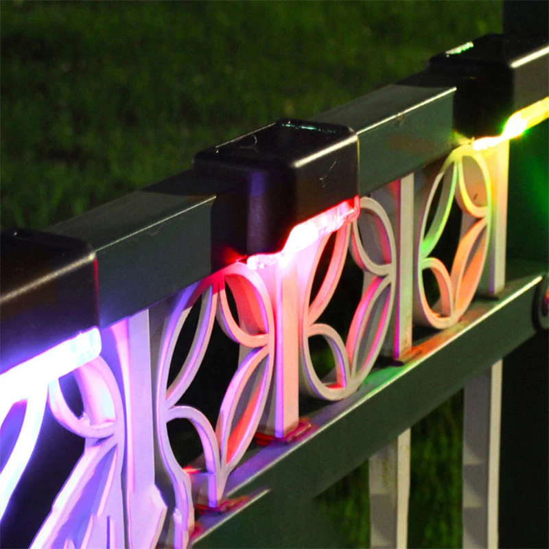 Warm White LED Solar Step Lamp Path Stair Outdoor Garden Lights Waterproof Balcony Light Decoration for Patio Stair Fence Light