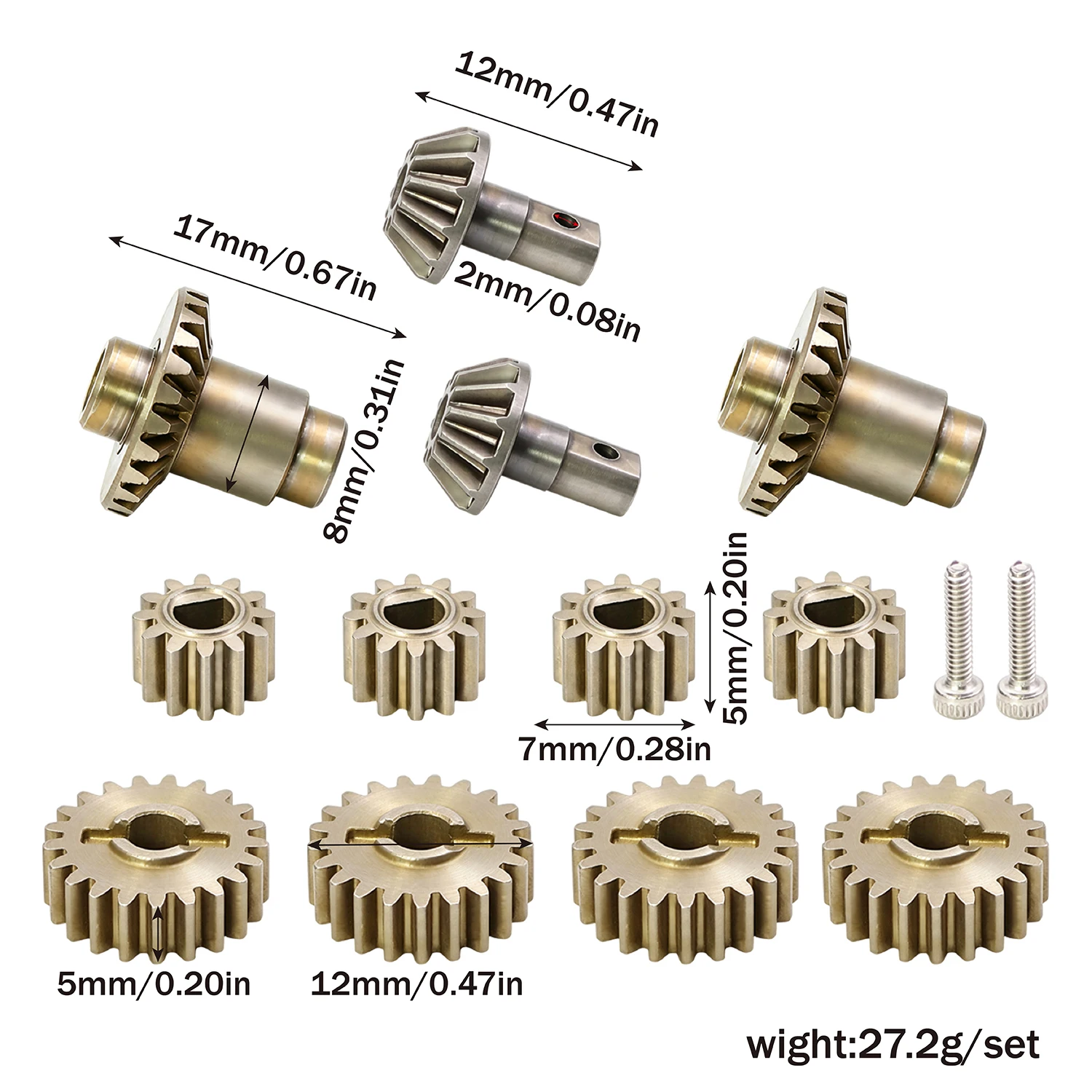 Metal Front Rear Portal Axle Gear Set Drive Shaft Gear for MJX 1/18 H18P RC Car Upgrade Parts