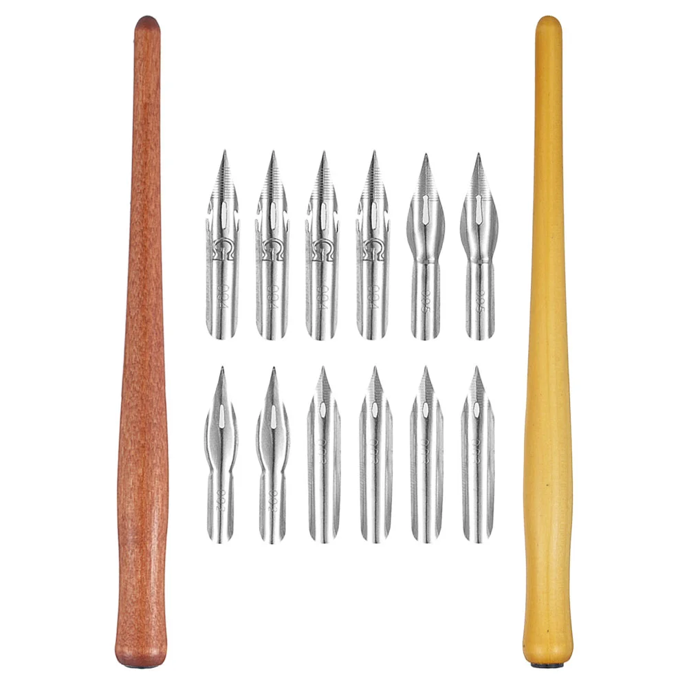 Retractable Solid Wood Dip Pen Exquisite Calligraphy Manual Stainless Steel Portable