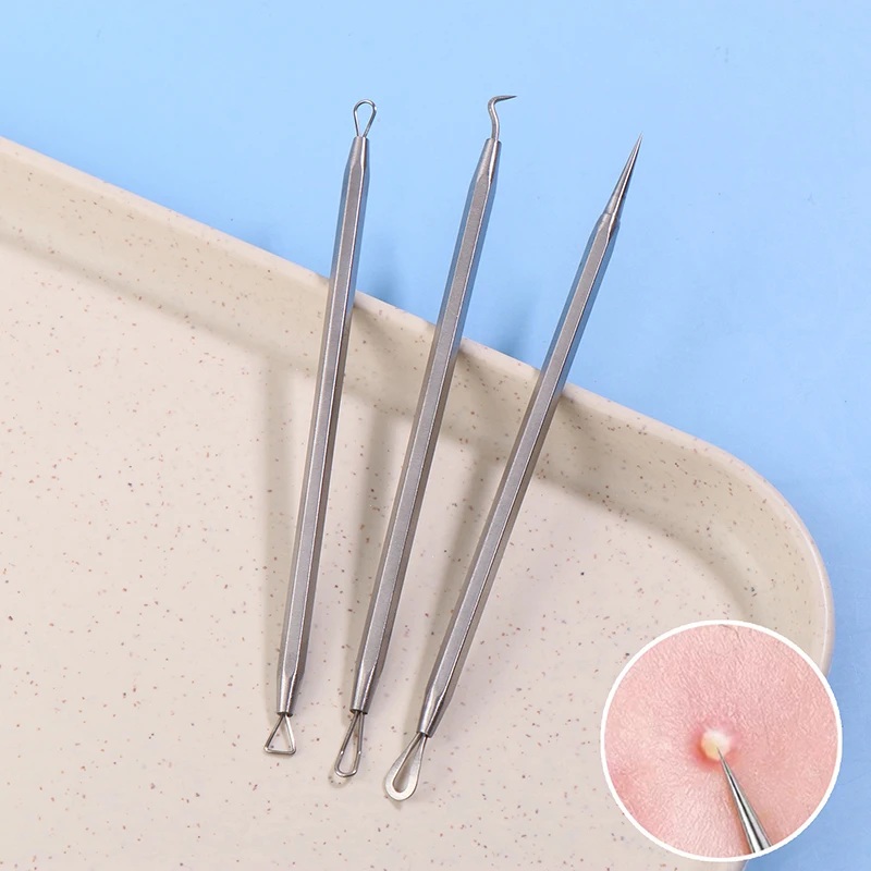 1/2Pcs Blackhead Comedone Acne Pimple Blemish Extractor Remover Stainless Steel Needles Remove Tools Face Skin Care Pore Cleaner