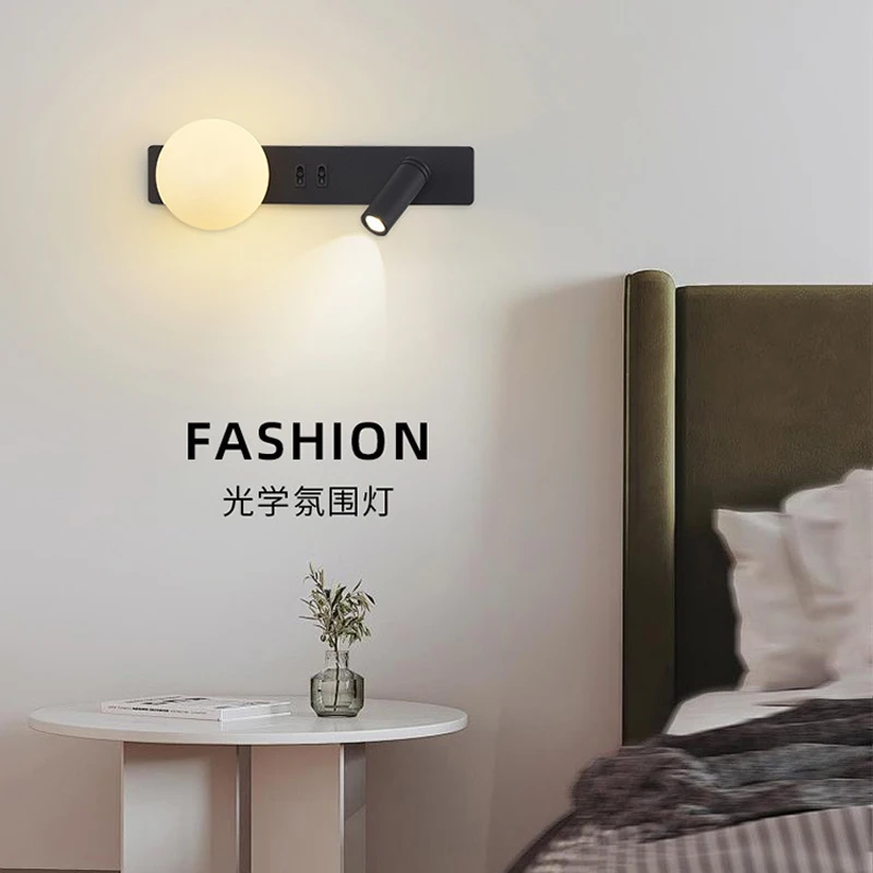 

Современный минималистичный скандинавский дизайнерский детский кабинет, спальня, светодиодный прикроватный светильник, настенный светильник для чтения с выключателем