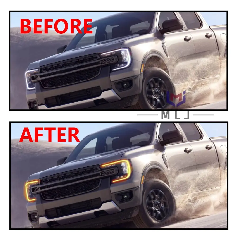 Für Ford Ranger T9 High- und Low-Spec Amber LED DRL Chips 2023 2024 Scheinwerfer-Tagfahrlicht-Blinklicht-Chips – Detail 3