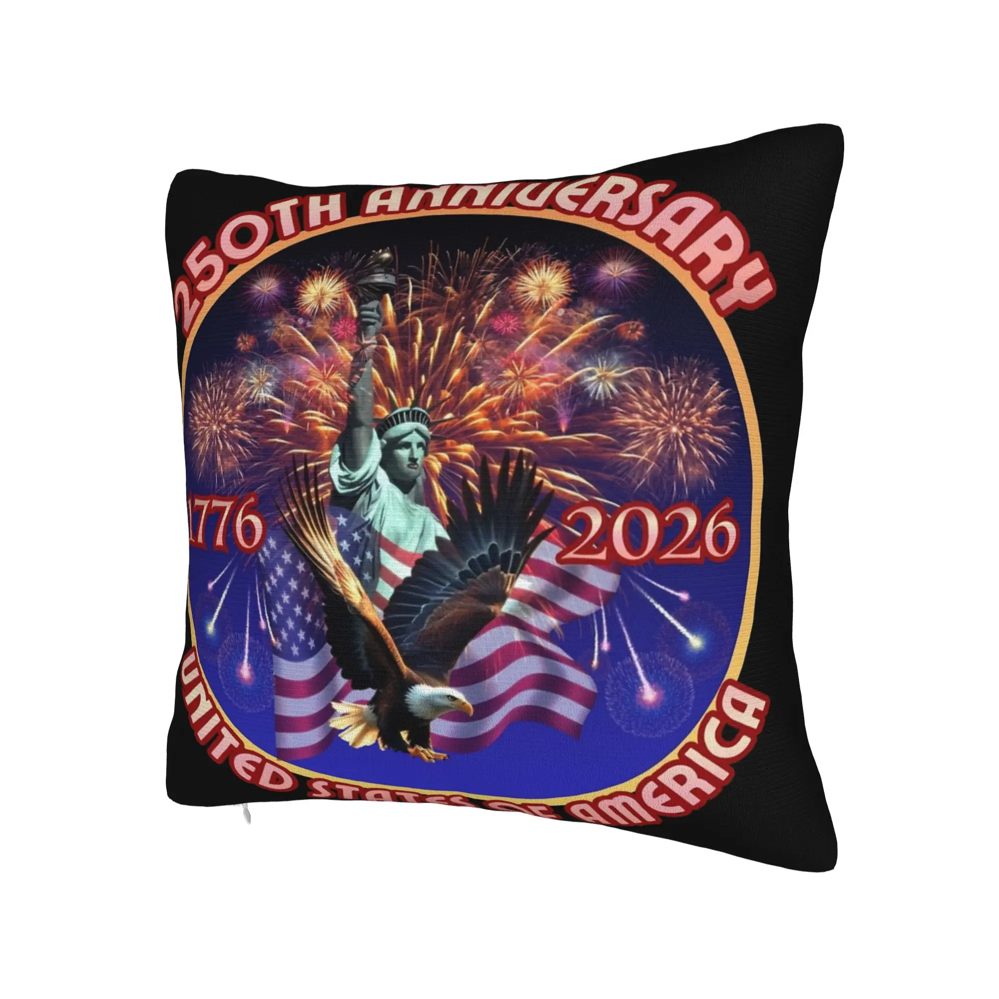 Decorative Pillow Cover America 250 Year Anniversary  Stuff Bed  Pillow Case Cover Zipper Multi Size