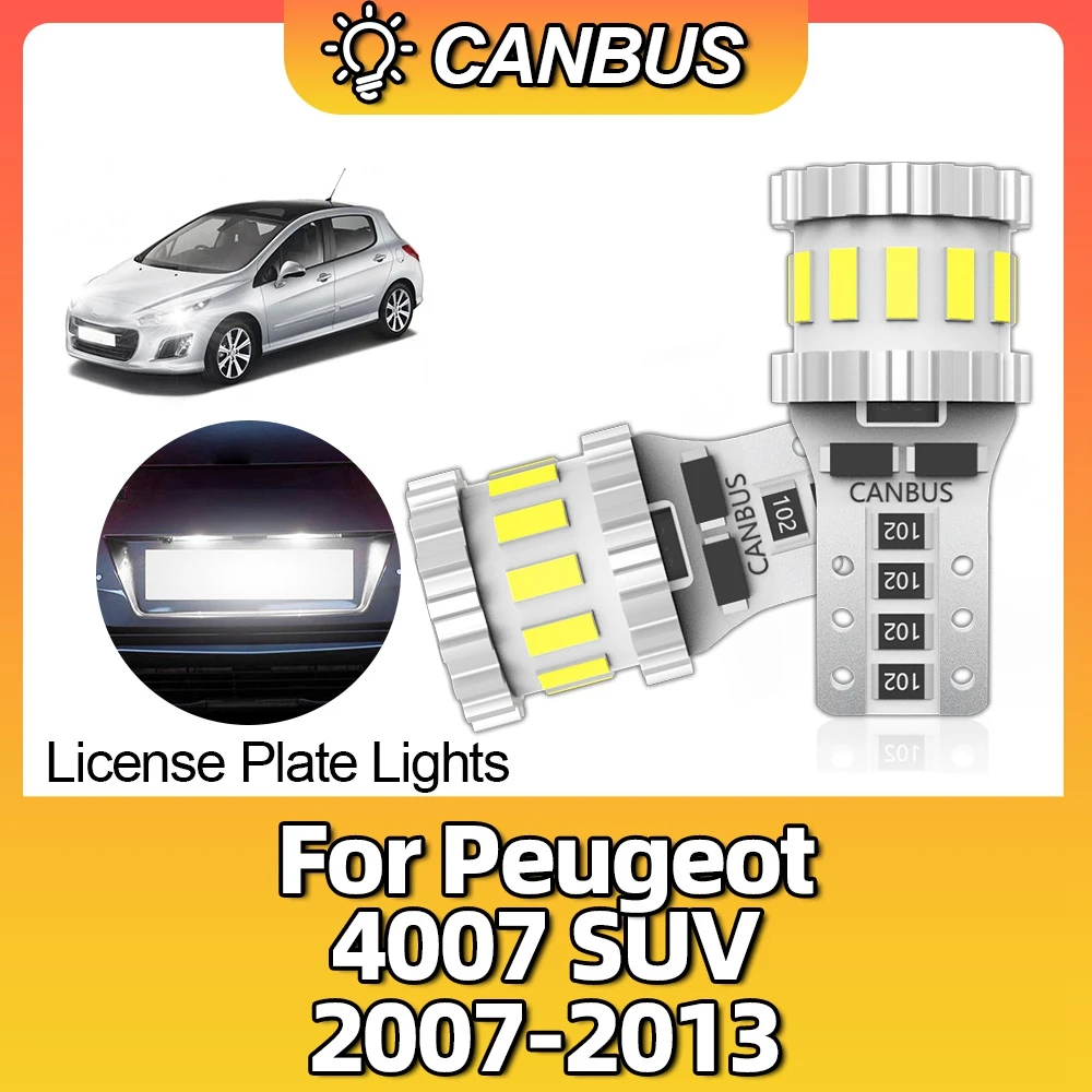 

Car Interior Bulb W5W T10 LED Canbus 194 168 Lights License Plate Lamps For Peugeot 4007 SUV 2007 2008 2009 2010 2011 2012 2013