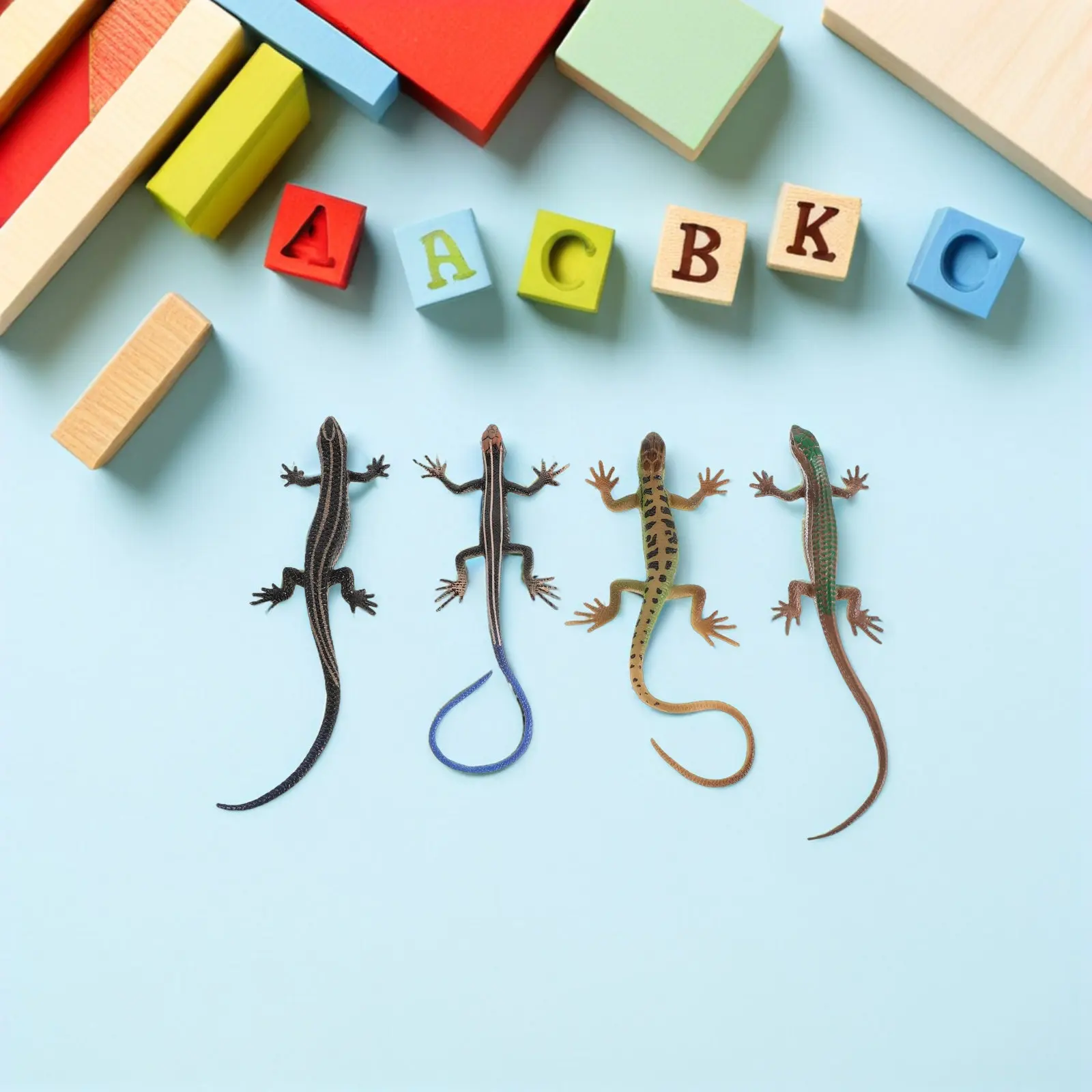 

Набор из 4 реалистичных миниатюрных фигурок ящериц для декора рабочего стола, имитация рептилий из пластика