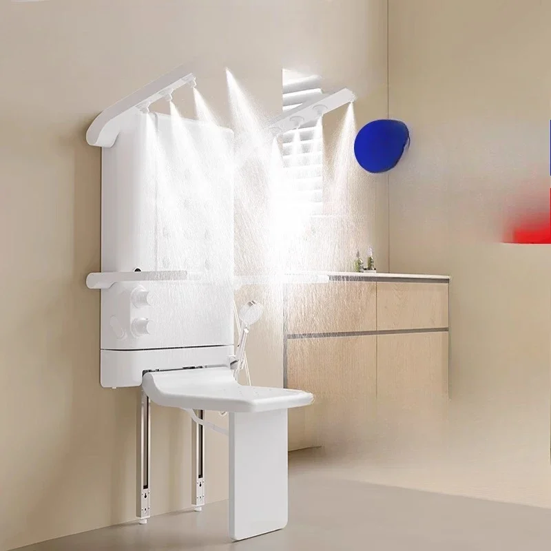 

Household seated thermostatic shower, bathroom multi-functional folding sitting bath, special chair for bathing