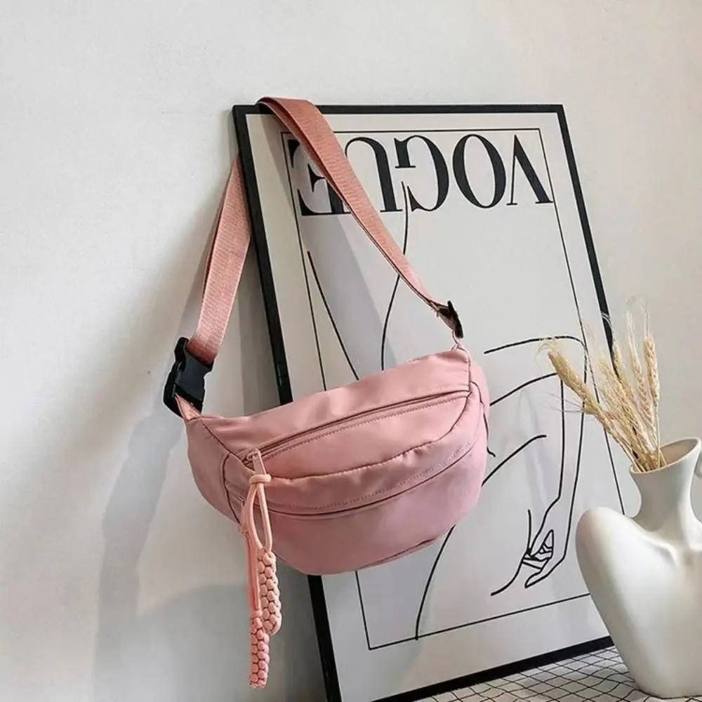 

Fanny Packs Solid Color Chest Bag Half Moon Bag Korean Style Crossbody Waist Pack Crossbody Bag Large Capcity Running Waist Bag