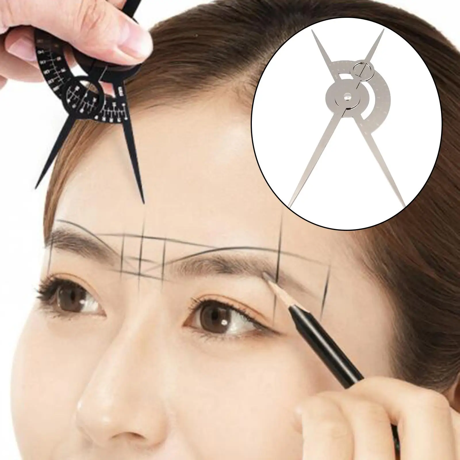 Ratio Caliper Eyebrow Stainless Steel Ruler for Permanent Makeup Shaper DIY