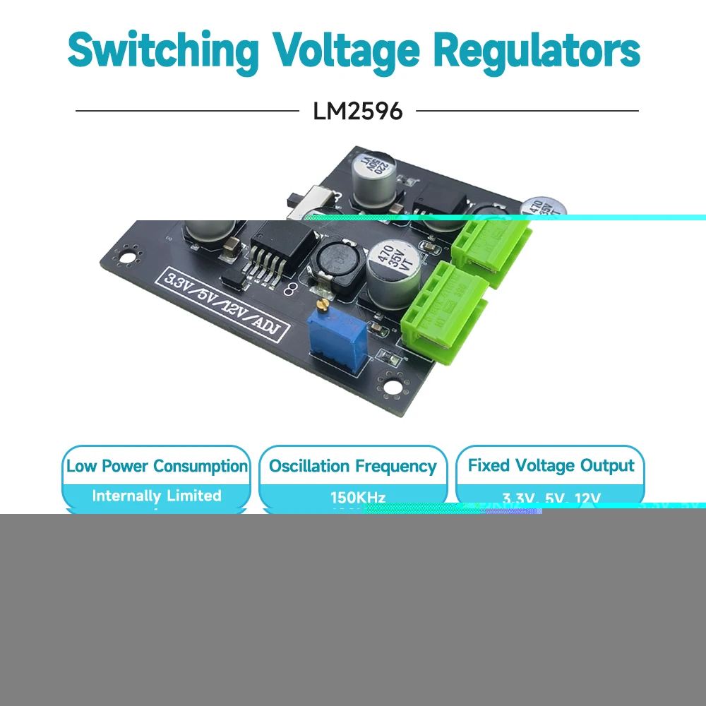 LM-2596 Multi-Circuit Switching Power Supplies Module 3.3V 5V 12V ADJ Adjustable Voltage Output Power Modules LM2596