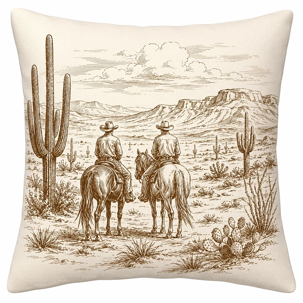 1PC Home Decoration Cowboy Maxi Desert Double sided Printed Pattern Pillowcase Suitable for Sofa Bedroom Car Pillowcase