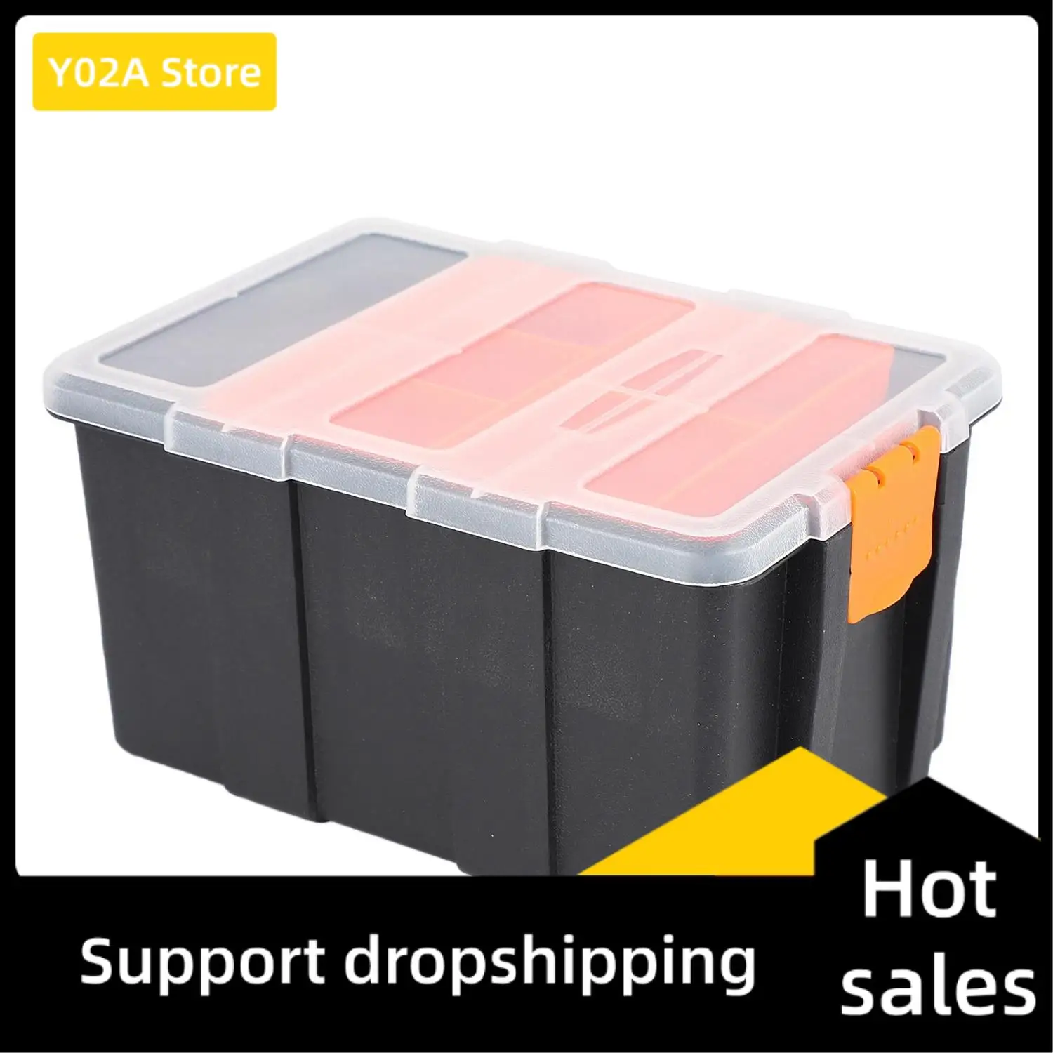 

Y02A F-156D Portable Plastic Tool Parts Box Suitcase Electrician Tool Box & Drawer PP+PS Parts Storage Box