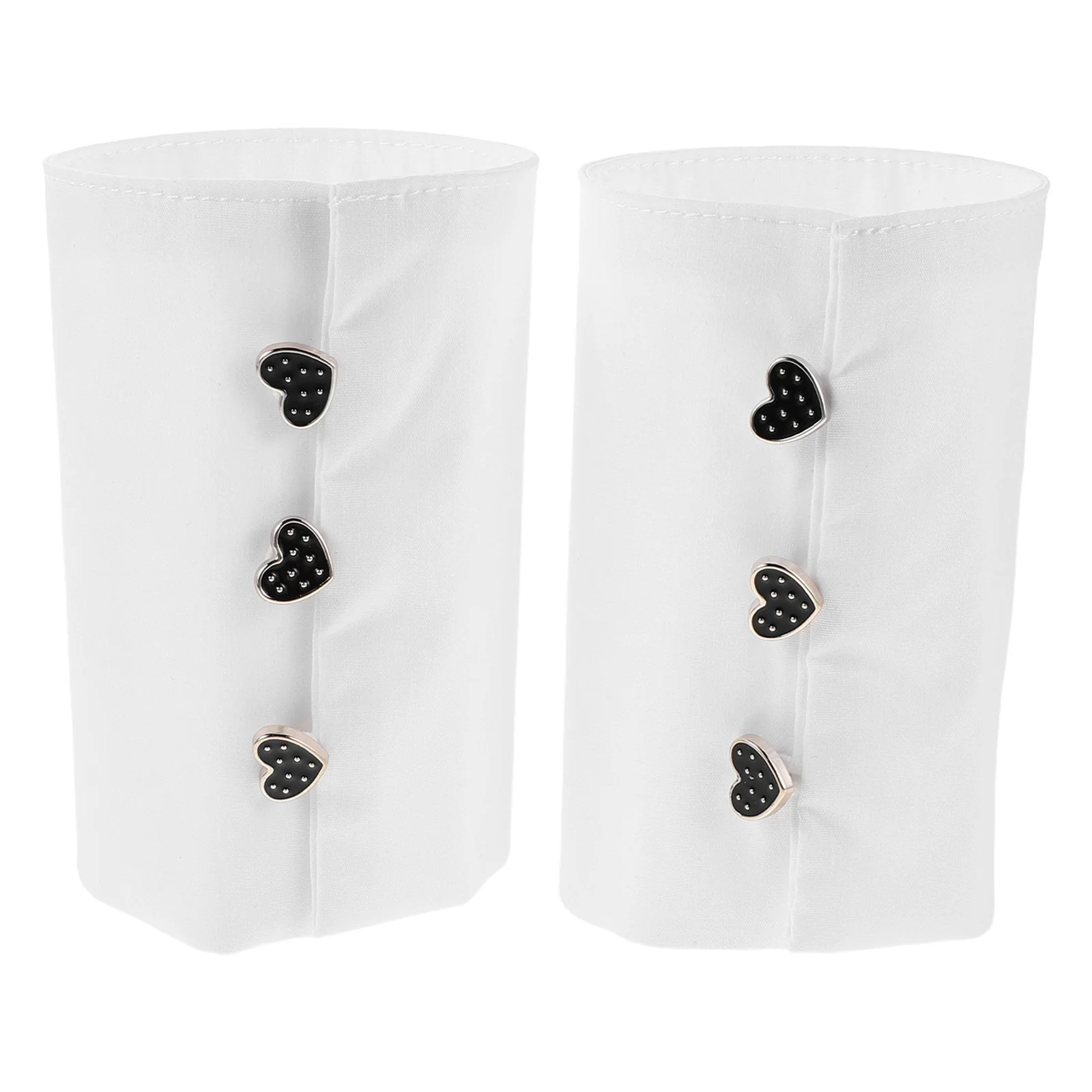 ปลอกแขนปลอมแบบติดกระดุมรูปหัวใจ สีขาว 1 คู่ ปลอกแขนถอดได้สำหรับผู้หญิง เสื้อเชิ้ต ชุดเดรส ชุดทำงาน ปลอกแขนสำหรับแต่งกาย