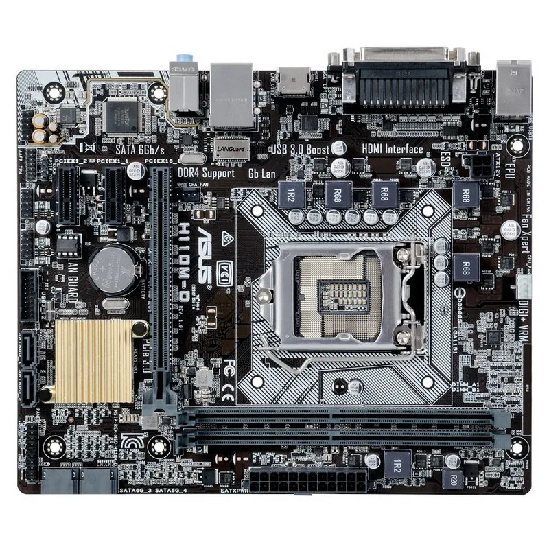 Imagem -02 - Placa-mãe Asus H110m-d Lga 1151 Intel H110 Ddr4 32gb Suporte Celeron G3900 I36300 7100 6500 Cpu Micro Atx