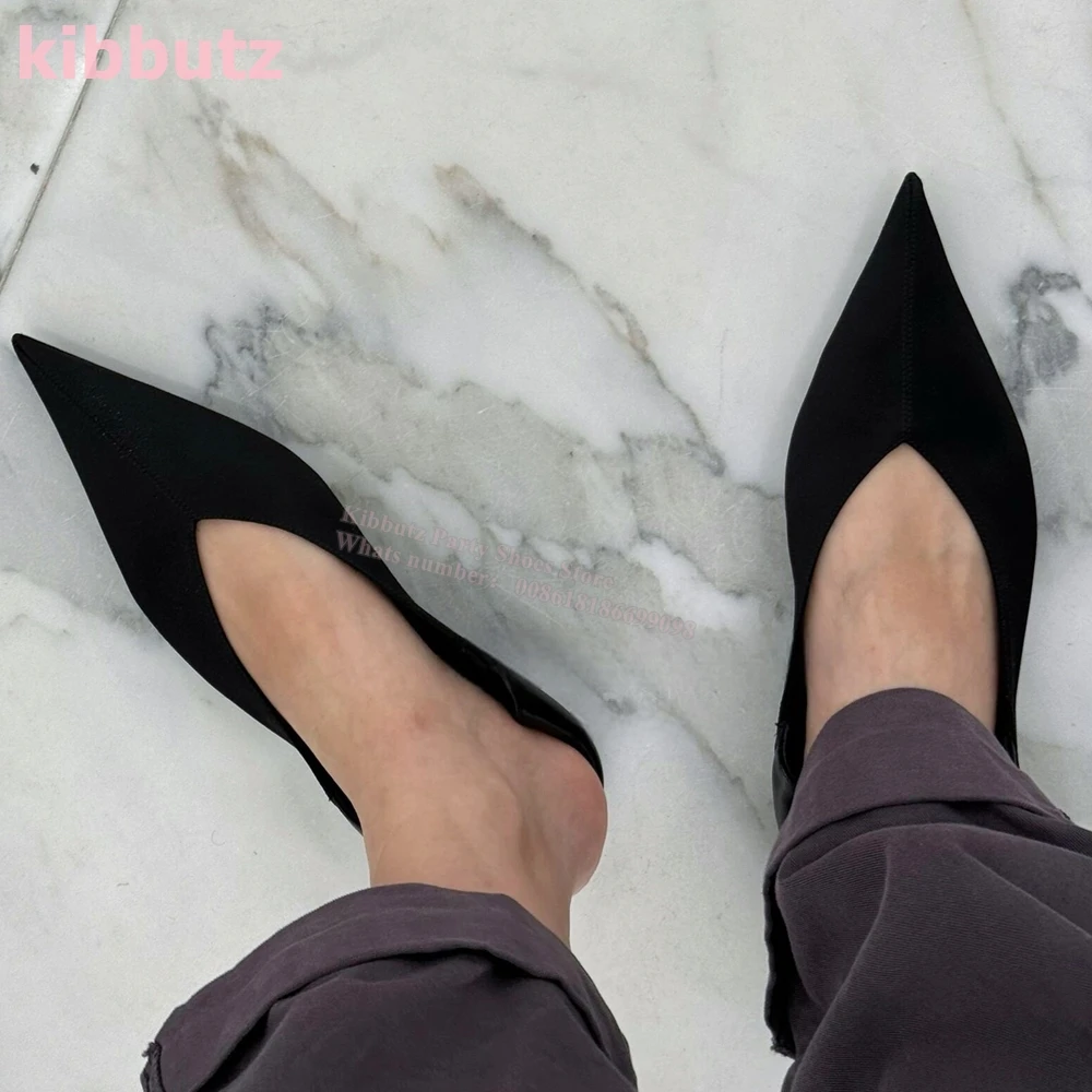 Suede Pumps Pointed Toe Flat With Solid Color Slip-On Hollow Fashion Elegant Concise Outdoor Party Dress Concise Women Shoes New