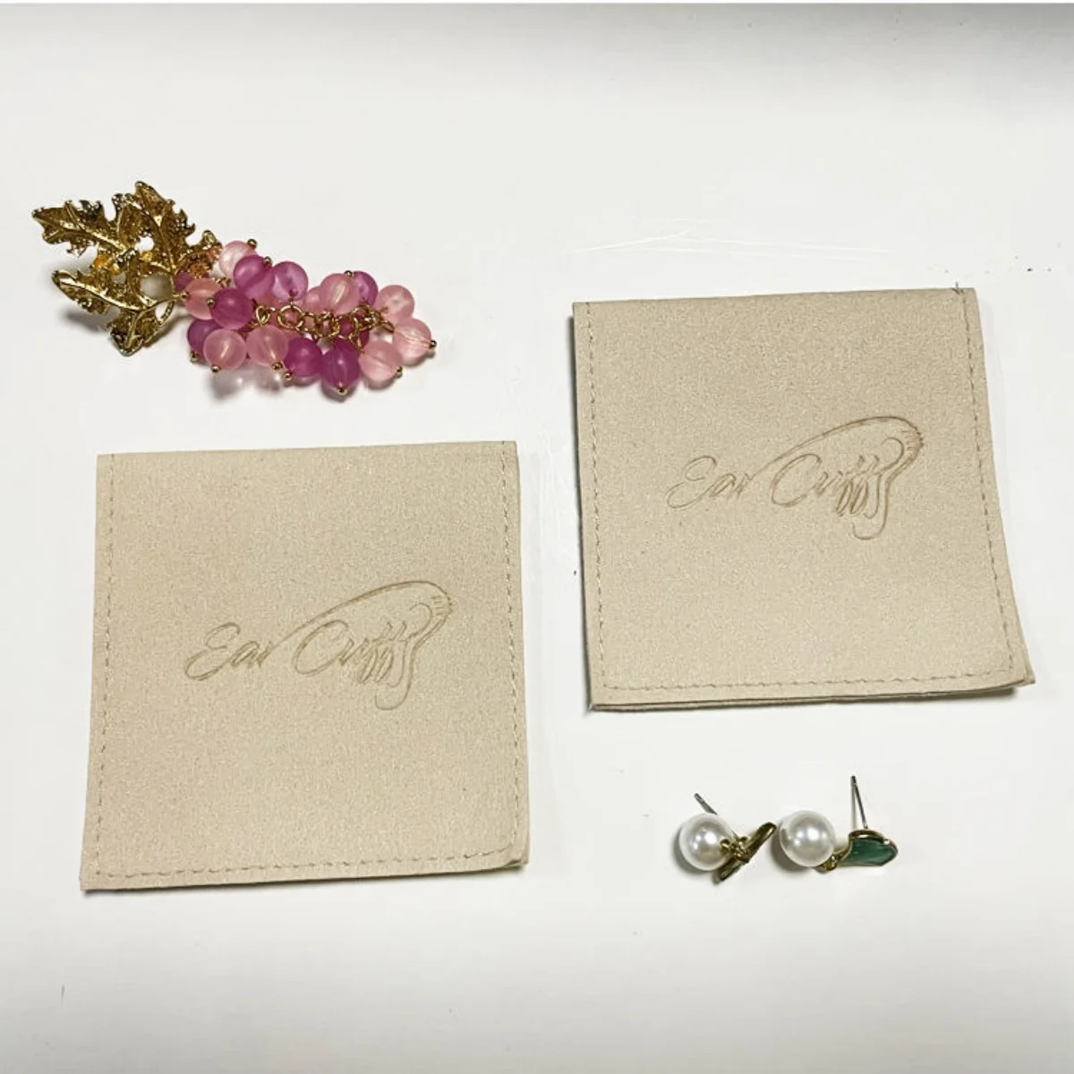 

100 шт. роскошные кожаные золотые ювелирные изделия из искусственной кожи, подарочная сумка на пуговицах, чехол для упаковки, серьги, ожерелье, сделай сам, органайзер для хранения в путешествиях, монета P