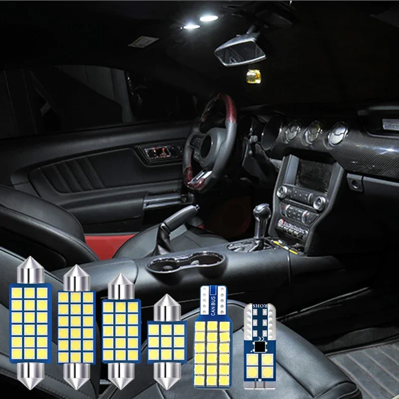 For Ford Mustang 2010-2012 2013 2014 2015 2016 2017 2018 3pcs 12v Error Free Car LED Bulbs Reading Lamps Trunk Light Accessories