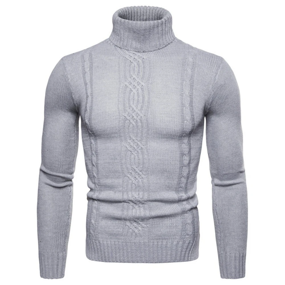 Comfy Fashion Daily Vacation Sweater Knit Top Cardigan Turtleneck Long Sleeve Men Slight Stretch Solid Color Male