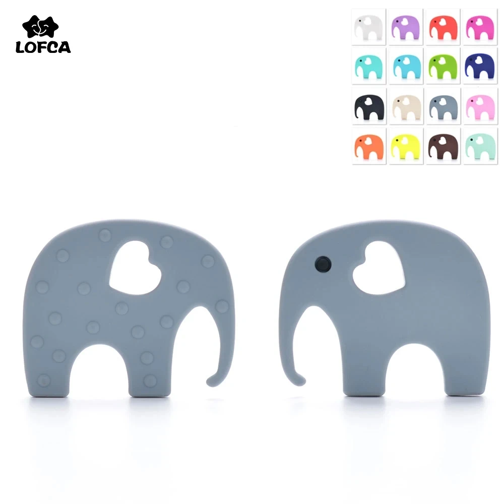 Mordedor de elefante de silicona, collar suave para dentición de bebé, juguetes para masticar, cuentas de silicona para bebé, joyería de silicona de