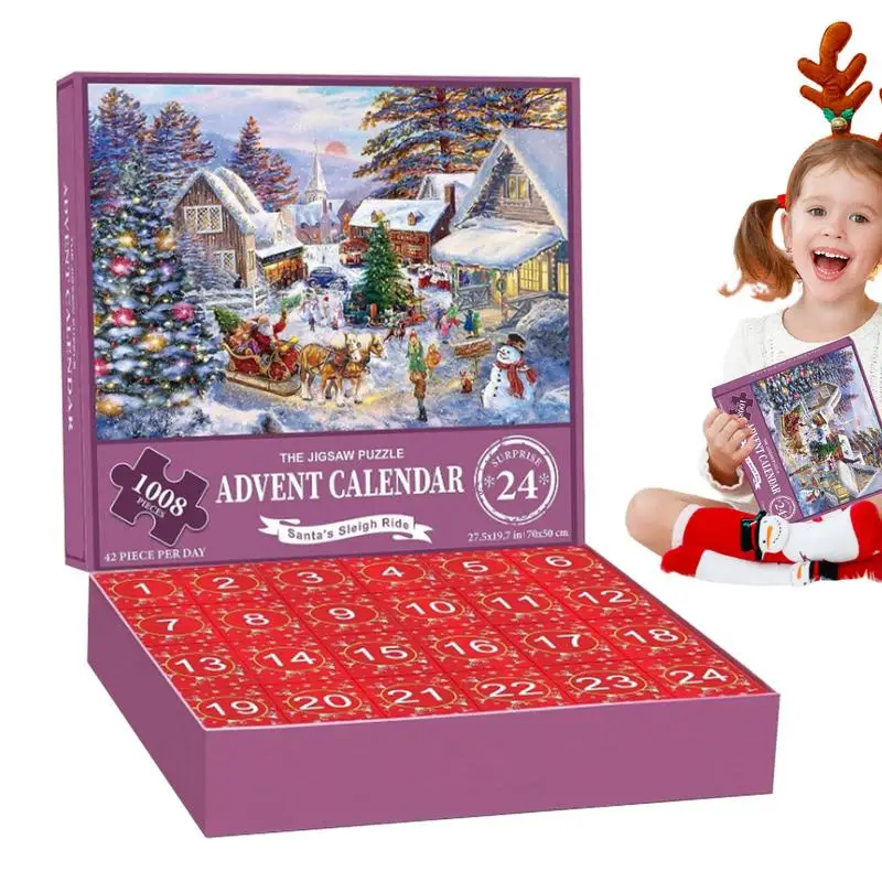 

Christmas Countdown Puzzle 24 Boxes Puzzles For Adults And Kids Christmas Puzzle Advent Calendar Christmas Countdown Jigsaw