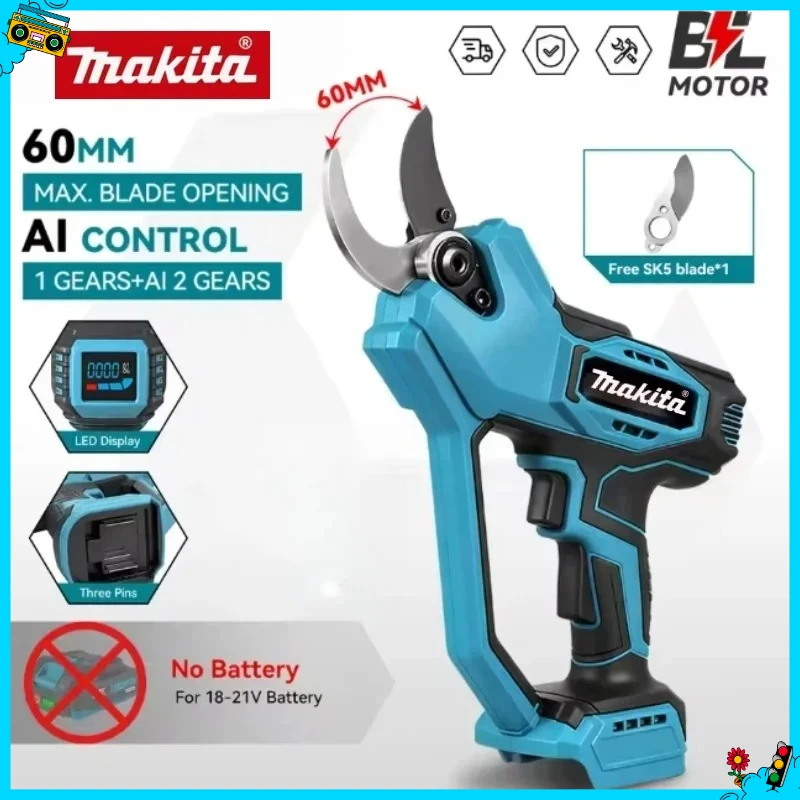 

Makita Brushless Electric Pruner Shear AI 2 Gears Cordless Tree Bonsai Pruning Scissors Tool For Makita Battery Pin 18V Tool