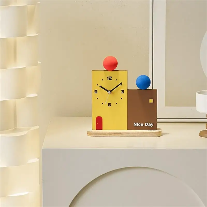 Modern Creative Office Desktop Clock Porch Ornaments Bedroom Living Room Table Desk Clocks Watch Gifts Home Decoration