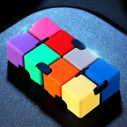 Infinite Cube antiestrés Fidget Toy Flip Alloy Metal Finger Cubes antiestrés ansiedad EDC para adultos autismo TDAH genshin qiyi