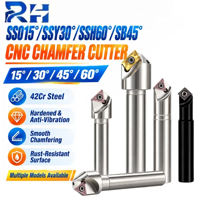 SSO15° SSY30° SSH60° Chamfering Deburring Tool 15/30/45/60° CNC Indexable Chamfering Tool Holder For TCMT09 TCMT11/16T Inserts