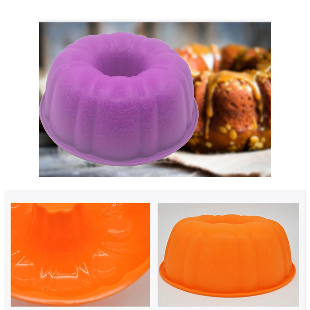 

Creative Pumpkin Cake Mold 10 Inches Silicone Bakeware Easy Clean Flexible Non Stick Baking Tools DIY Pastry Maker